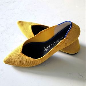 Rothy's Point Yellow Marigold Mustard Flats sz 9 Discontinued Color!